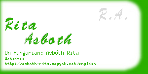 rita asboth business card