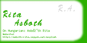 rita asboth business card